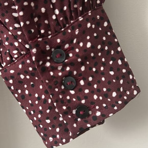 A&F POLKA DOT BUTTON DOWN LONG SLEEVE SHIRT DRESS WITH POCKETS SIZE SMALL - Picture 8 of 13